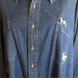 Vintage authentic denim shirt with artwork